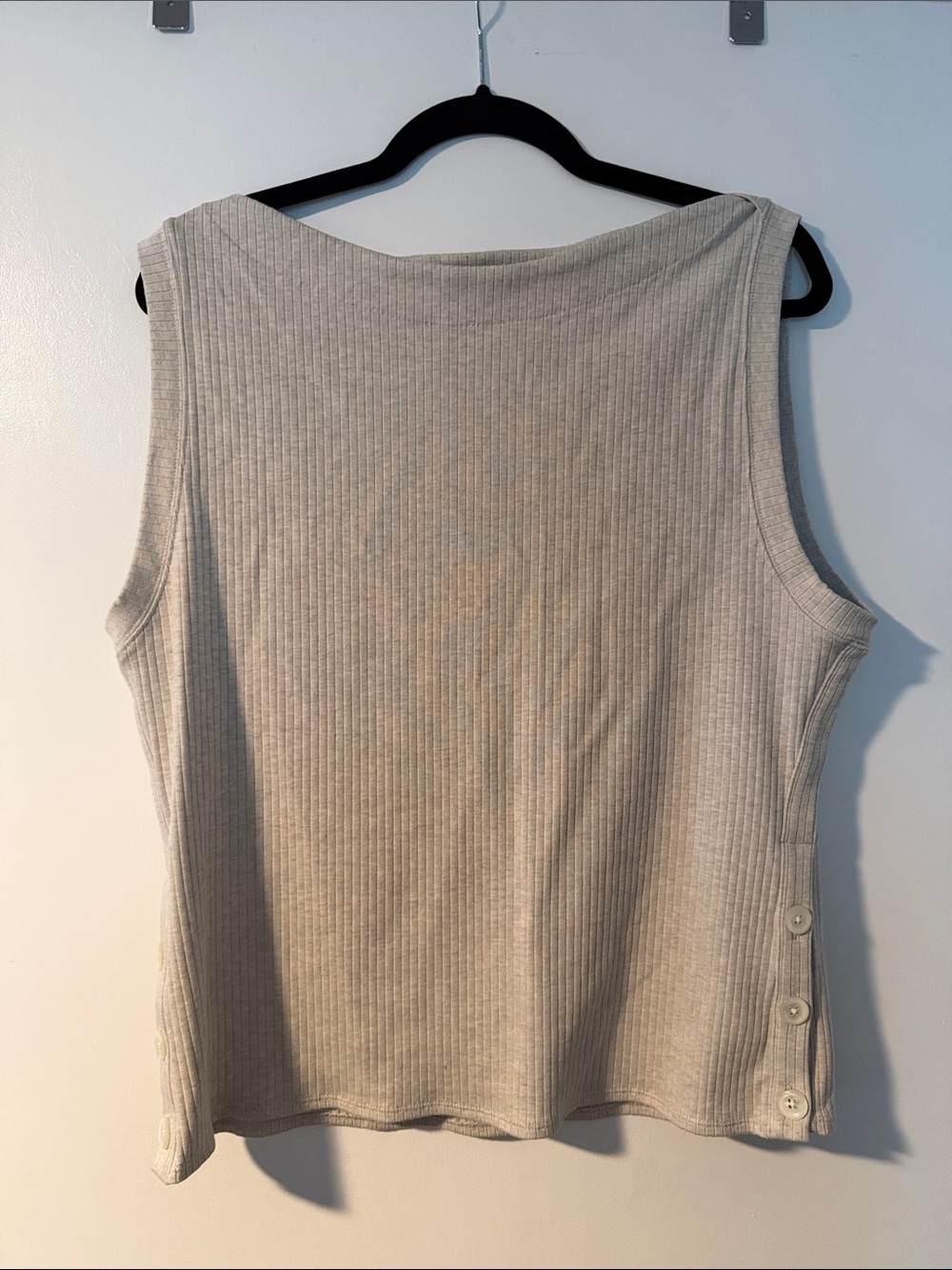 J. Crew Sleeveless Ribbed Tank in Light Beige
